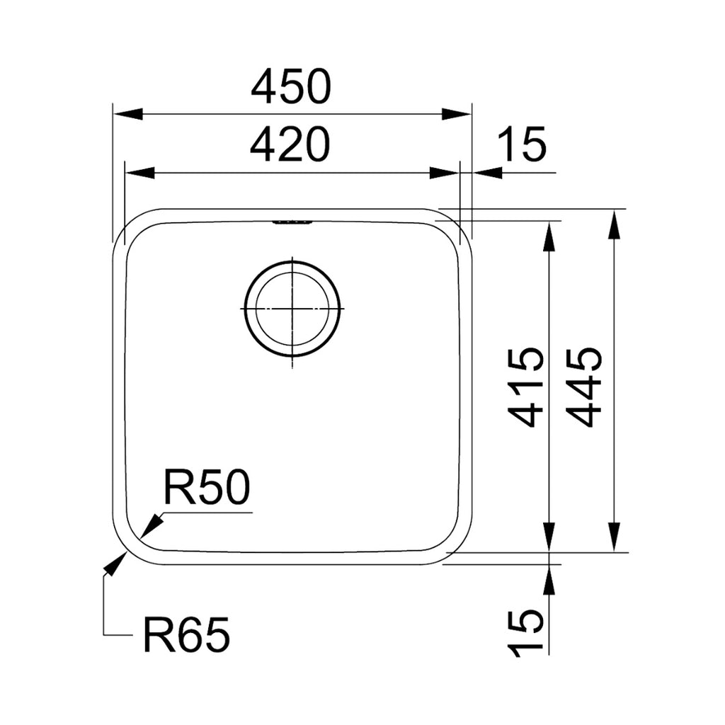 Franke Bell BCX210-42 Single Bowl Sink Topmount or Undermount - Stainless Steel - BCX21042