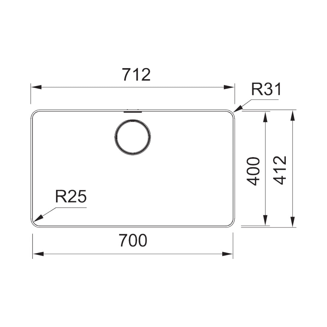 Franke Mythos MYX210-70FPC Single Bowl Topmount or Flushmount Sink - Includes Drainer, Rollamat & Remote Waste - MYX21070FPC