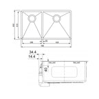 Franke Bolero 1 & 3-4 Bowl Sink BOX 220-42-29 SBL - BOX22042/29SBL