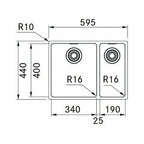 Franke Maris MRX 260-34-19 SBR Flushmount Sink - Stainless Steel - MRX26034/19SBR
