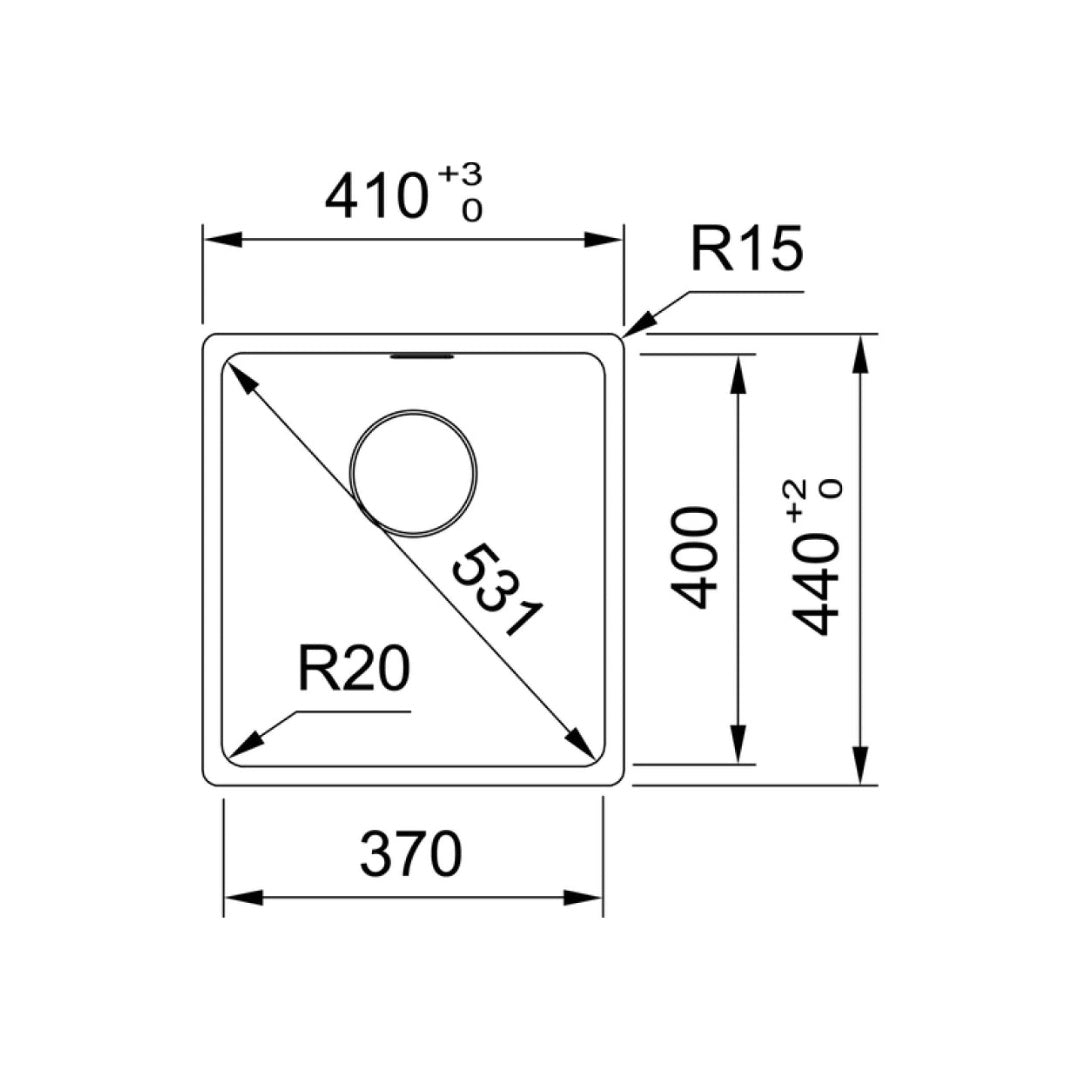 Franke Maris MRG610-37FPC-MB Topmount Single Bowl Sink - (Includes Extension Drainer) Matte Black - MRG61037MBFPC