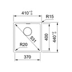Franke Maris MRG610-37FPC-SG Topmount Single Bowl Sink - Stone Grey (Includes Drainer) - MRG61037SGFPC