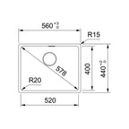Franke Maris MRG610-52-ON Topmount Single Bowl Sink - Onyx - MRG61052ON