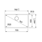 Franke Maris MRG610-72FPC-PW Single Bowl Topmount Sink - (Includes Extension Drainer) Polar White - MRG61072PWFPC