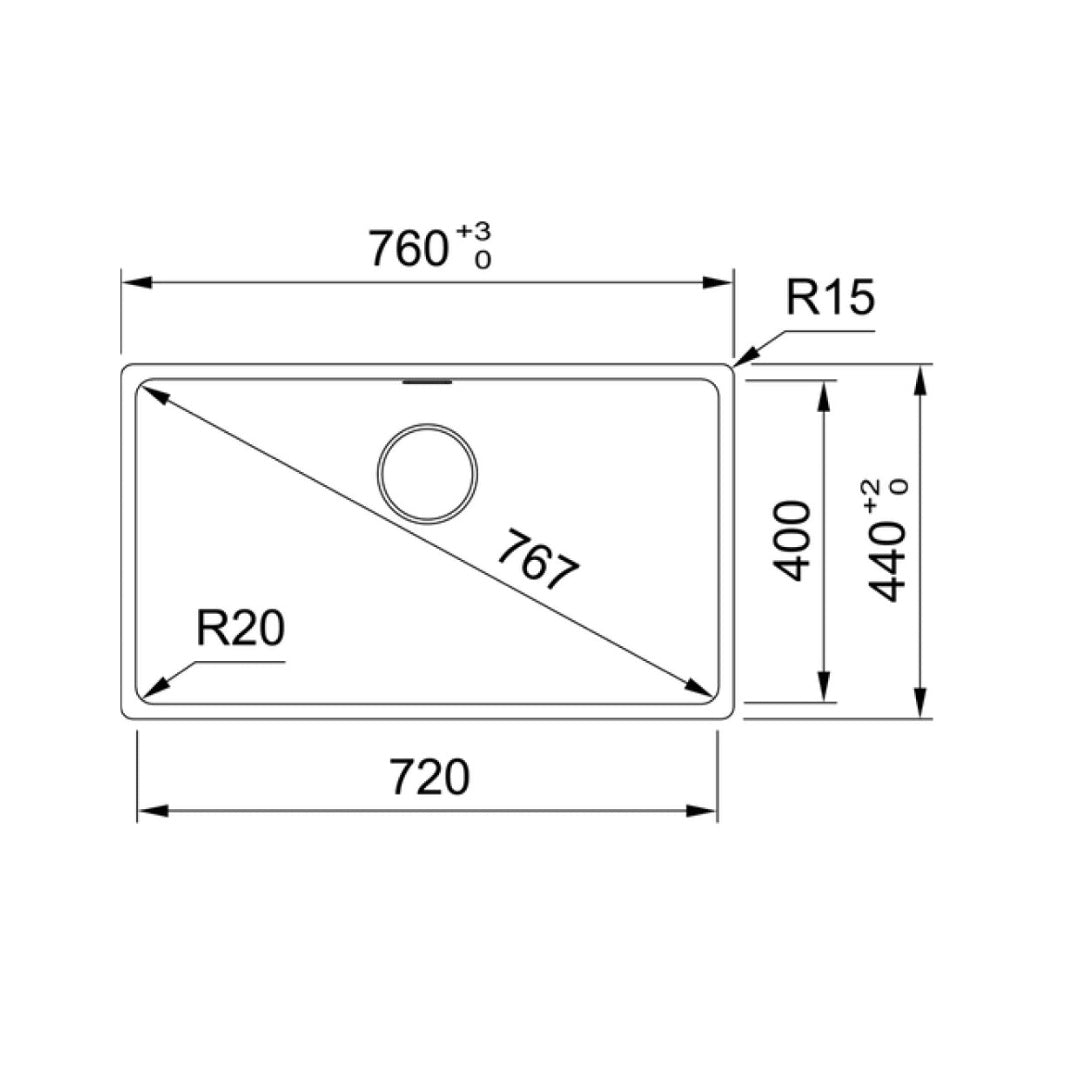 Franke Maris MRG610-72FPC-PW Single Bowl Topmount Sink - (Includes Extension Drainer) Polar White - MRG61072PWFPC