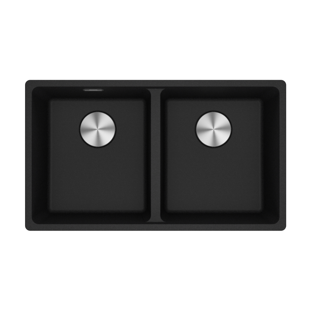 Franke Maris Undermount/Flushmount Double Bowl Sink - MRG120-35-35ON Onyx - MRG12035ONB
