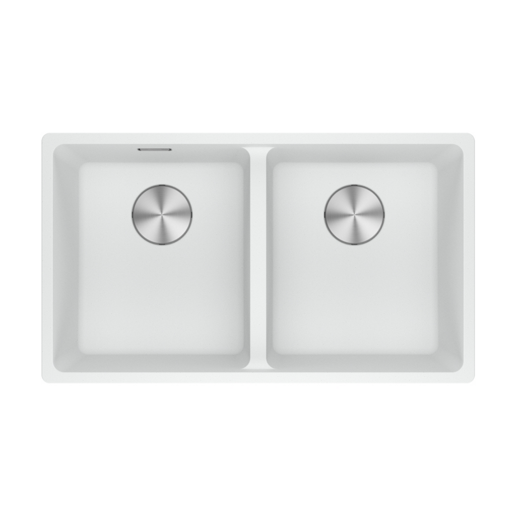 Franke Maris Undermount/Flushmount Double Bowl Sink - MRG120-35-35PW Polar White - MRG12035PWB