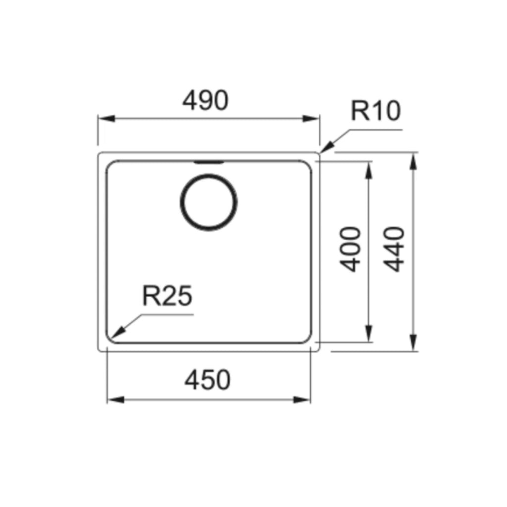 Franke Mythos MYX110-45FPC Single Bowl Undermount Sink - (Includes Extension Drainer, Rollamat & Remote Waste) - MYX11045FPC