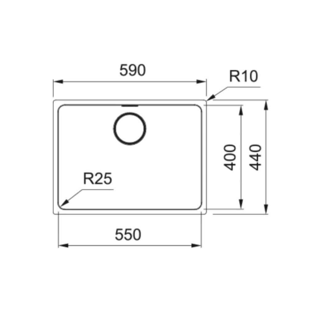 Franke Mythos MYX110-55FPC Single Bowl Undermount Sink Package - (Includes Extension Drainer, Rollamat, Remote Waste) - MYX11055FPC