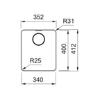 Franke Mythos Single Bowl Flushmount Sink - MYX210-34B - MYX21034B