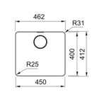 Franke Mythos Single Bowl Flushmount Sink - MYX210-45B - MYX21045B