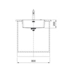 Franke Mythos Single Bowl Flushmount Sink - MYX210-55B - MYX21055B