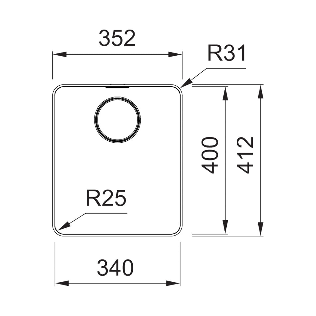 Franke Mythos MYX210-34FPC Single Bowl Sink - Includes Drainer, Rollamat & Remote Waste - MYX21034FPC