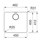 Franke Mythos MYX210-45FPC Single Bowl Sink - Includes Drainer, Rollamat & Remote Waste - MYX21045FPC