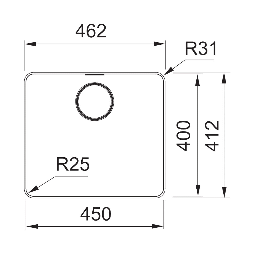 Franke Mythos MYX210-45FPC Single Bowl Sink - Includes Drainer, Rollamat & Remote Waste - MYX21045FPC