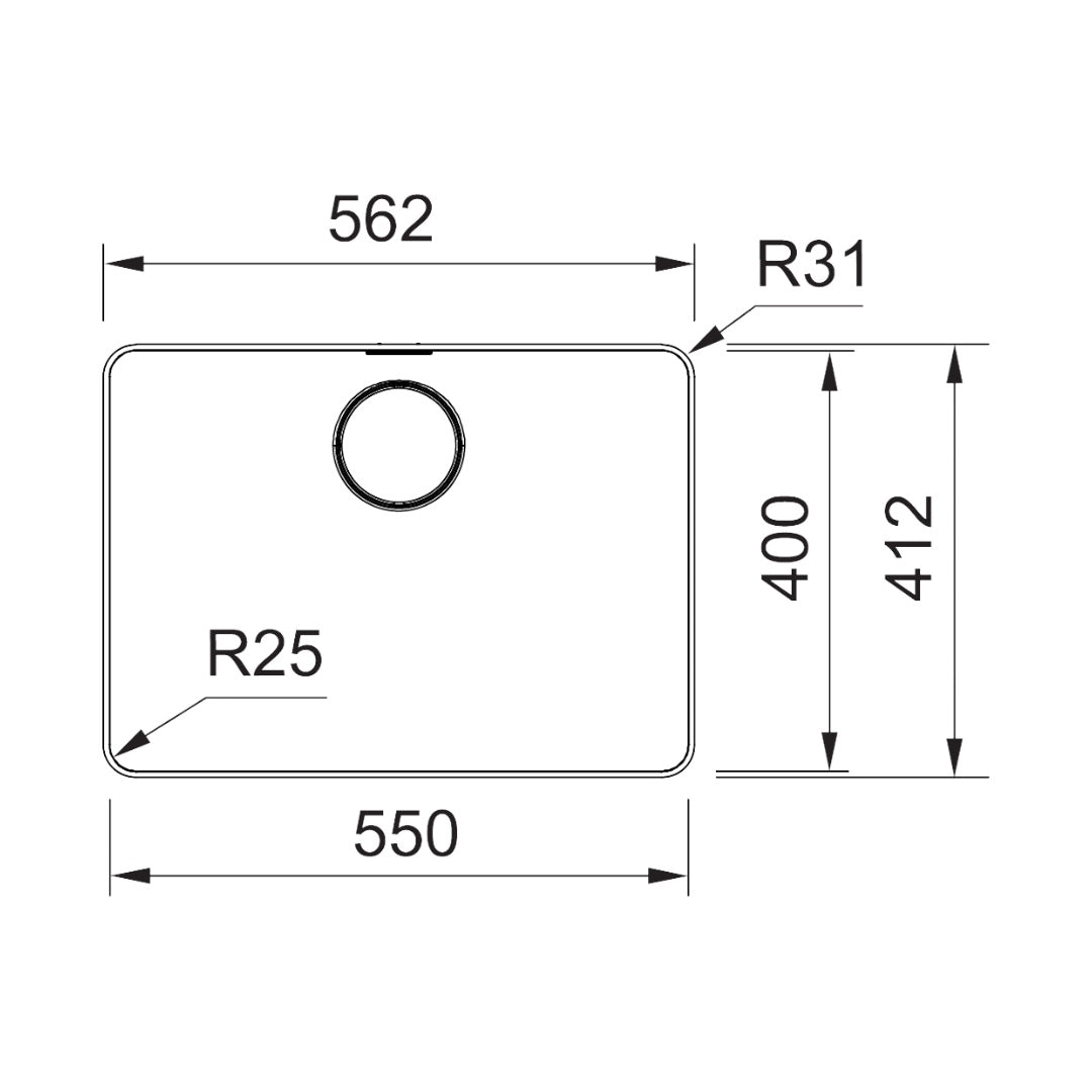 Franke Mythos MYX210-55FPC Single Bowl Sink - Includes Drainer, Rollamat & Remote Waste - MYX21055FPC