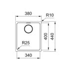 Franke Mythos MYX110-34FPC Single Bowl Undermount Sink - Includes Drainer, Rollamat & Remote Waste - MYX11034FPC