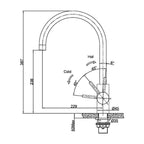 Franke TA9600BS EOS NEO Gooseneck Swivel Tap - Black Steel