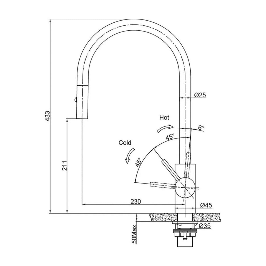 Franke TA9601AN EOS NEO Pull Out Tap Mixer - Anthracite