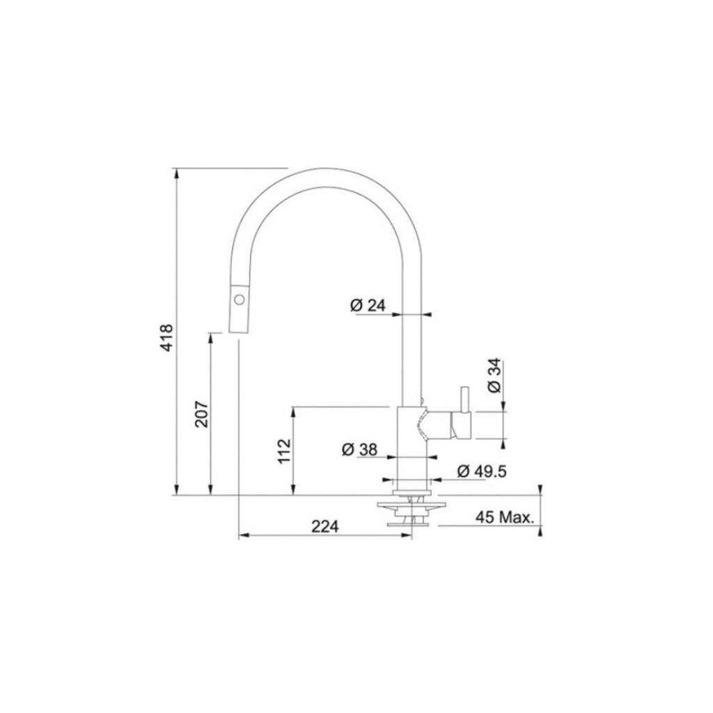 Franke Verona Sink Tap with Pull Out TA7311 - Chrome