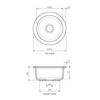 Parisi Tondo Inset Sink Round 450mm - Gloss White