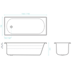 Decina Giorgia 1500 Pressed Metal Island Bath - GI1500W - GI1500M