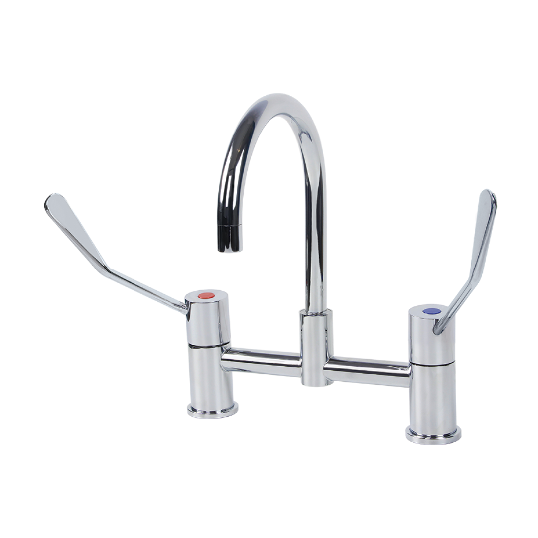 Gentec Zero Lead 316 Stainless Steel 150mm Gooseneck Tap Set - GPCL15015