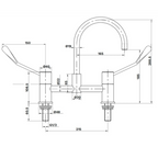 Gentec Zero Lead 316 Stainless Steel 150mm Gooseneck Tap Set - GPCL15015