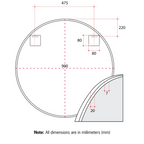 Thermogroup Ablaze Georgia Round White Framed Mirror - GR9090W