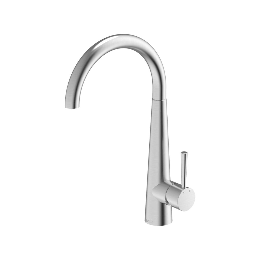Gareth Ashton 304 Gooseneck Bar Sink Mixer - Brushed Steel - BTA014-BR