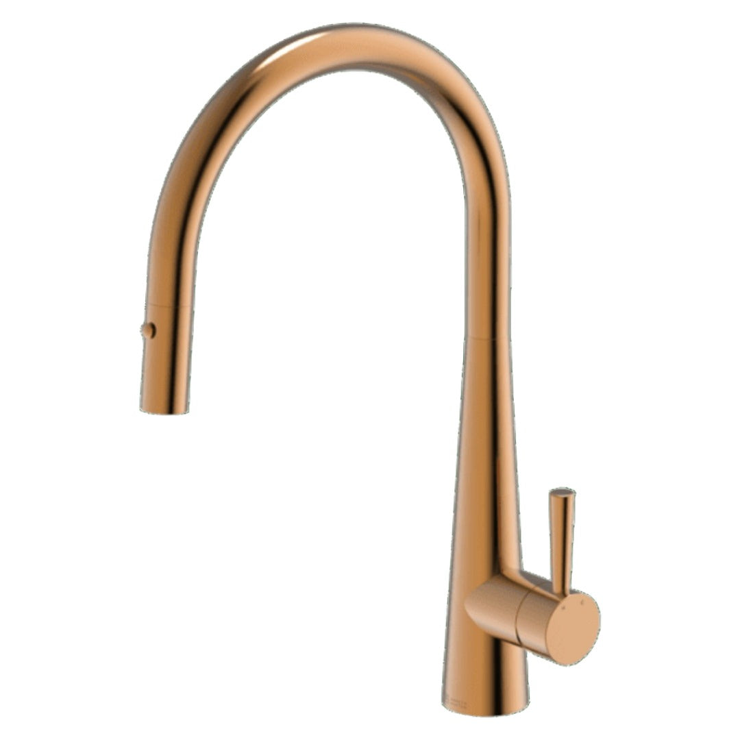 Gareth Ashton 304 Gooseneck Pull Out Kitchen Mixer with Dual Spray Function - Artisan Copper - KTA014-CO