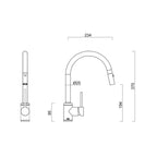 Gareth Ashton 316 Marine Grade Stainless Steel Goose Neck Pull Out Kitchen Mixer - Stainless Steel - KTA037-316-BR