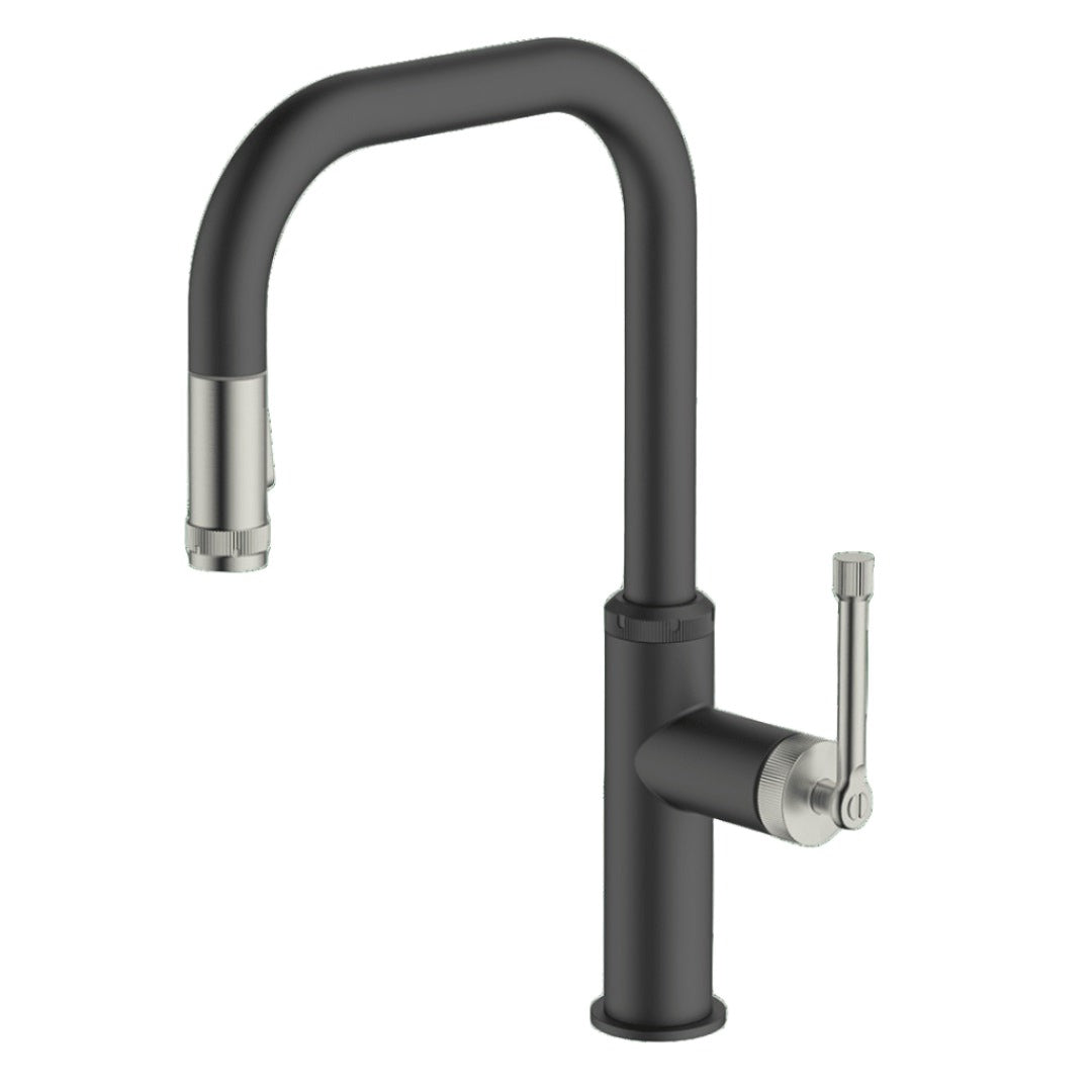 Gareth Ashton Industrial Dual Function Pull Out Kitchen Mixer - Matte Black - 7K2-BBN