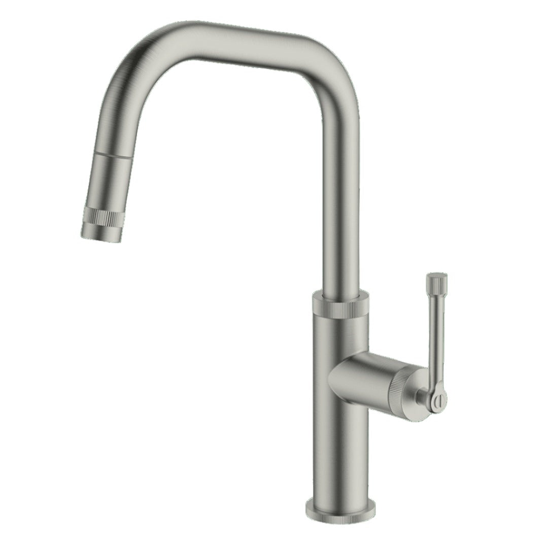 Gareth Ashton Industrial Pull Out Kitchen Mixer - Brushed Nickel - 7K1-BN