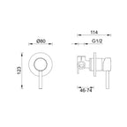 Gareth Ashton Lucia Shower Mixer - Chrome - 3SH-EXT + SH-INT