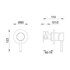 Gareth Ashton Lucia Shower Mixer External - Black - 3SH-EXT-BPC + SH-INT-BPC