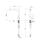 Gareth Ashton Lucia Sidelever Pull Out Mixer - Brushed Nickel - 3K6-BN