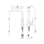 Gareth Ashton Lucia Sidelever Sink Mixer - Gun Metal - 3K2-GM