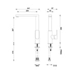 Gareth Ashton Madison Side Lever Kitchen Mixer - Gun Metal - 2K1-GM