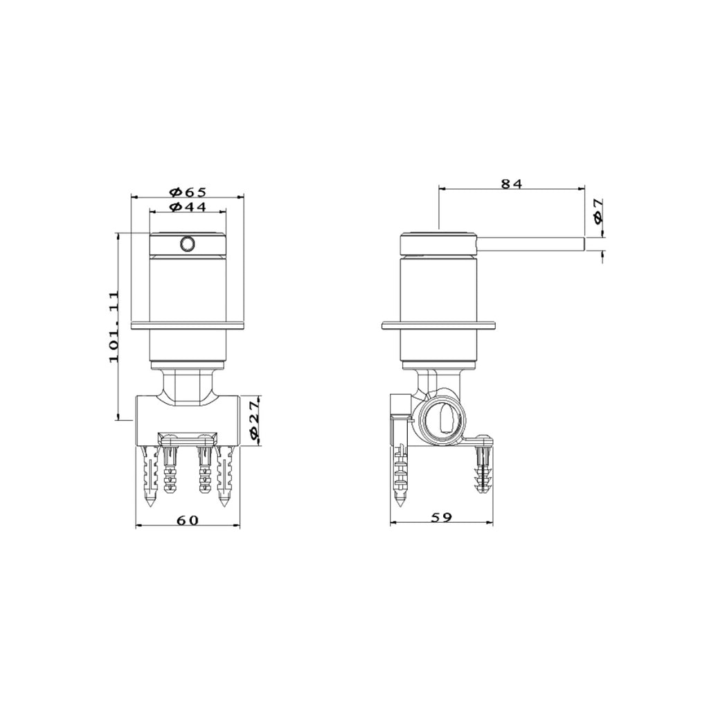 Gareth Ashton Poco Shower Wall Mixer - Brushed Brass - 6SH-EXT-BB + 6SH-INT-BB