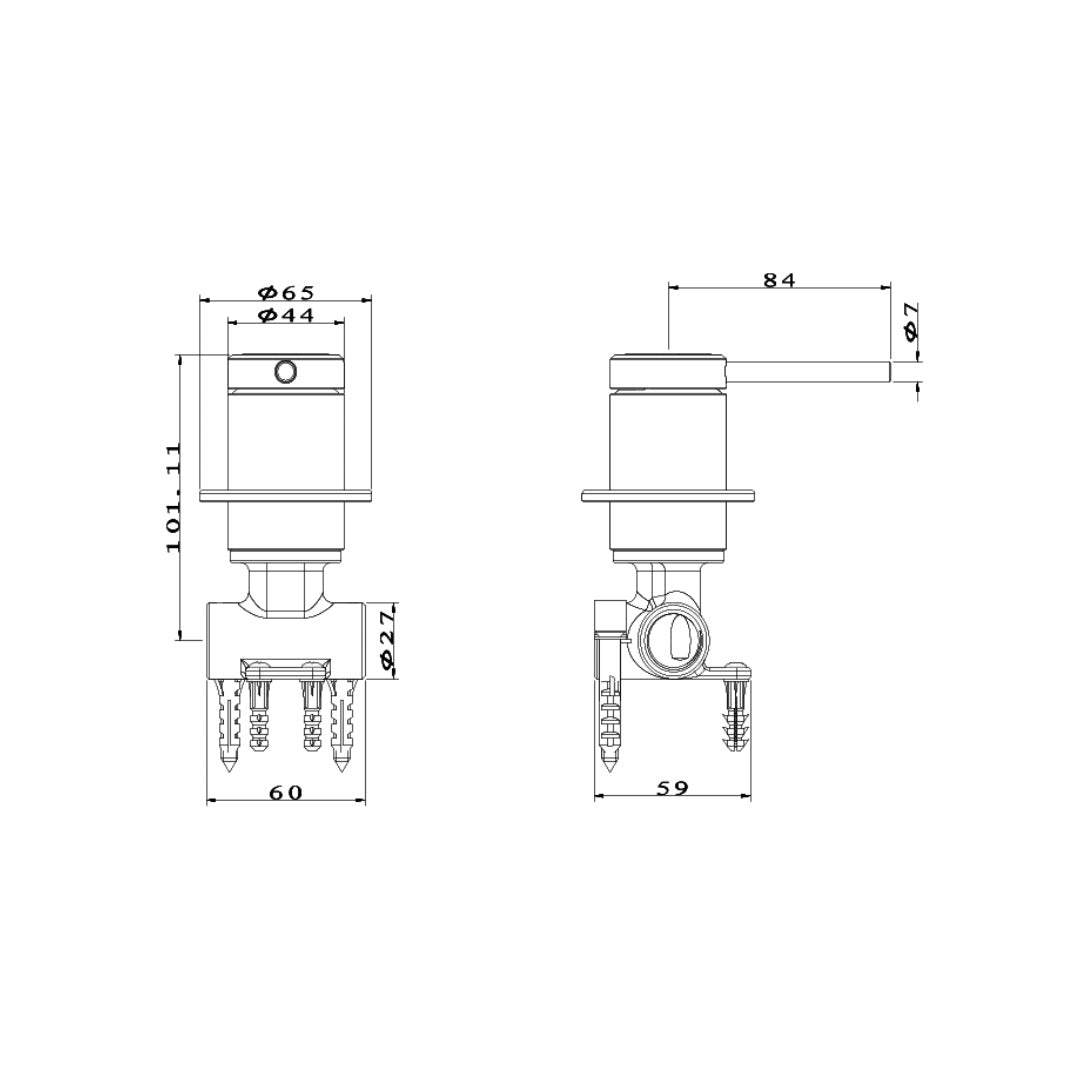 Gareth Ashton Poco Shower Wall Mixer - Brushed Brass - 6SH-EXT-BB + 6SH-INT-BB