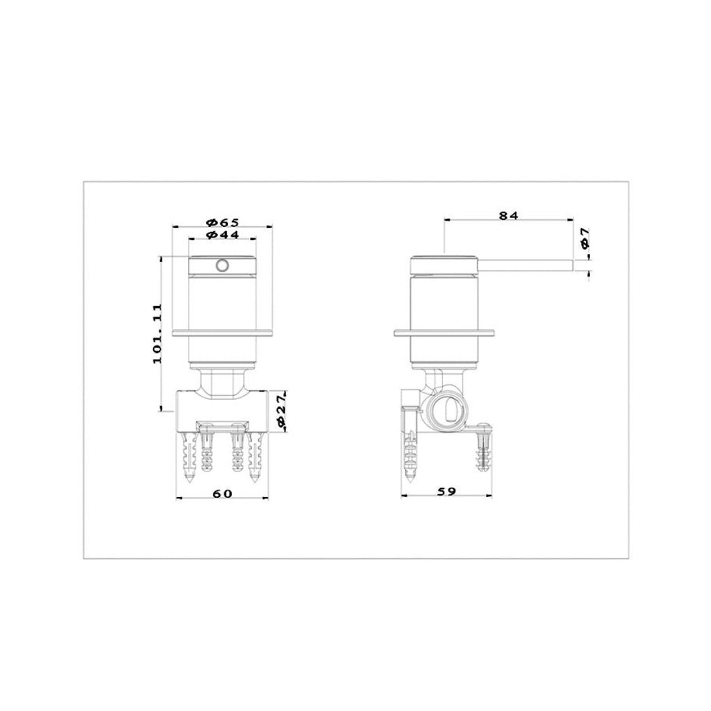 Gareth Ashton Poco Shower Wall Mixer - Brushed Nickel - 6SH-EXT-BN + 6SH-INT-BN