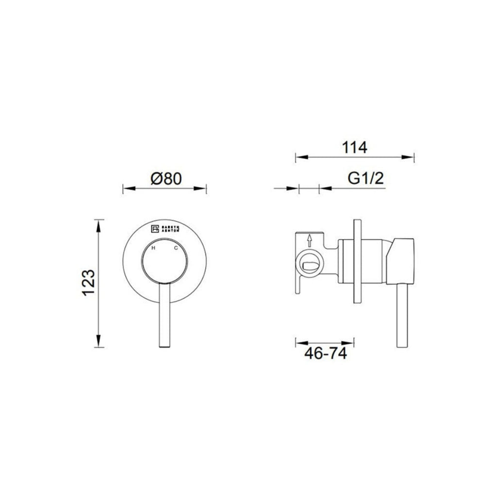 Gareth Ashton Shower Mixer - Stainless Steel - WMS001-316