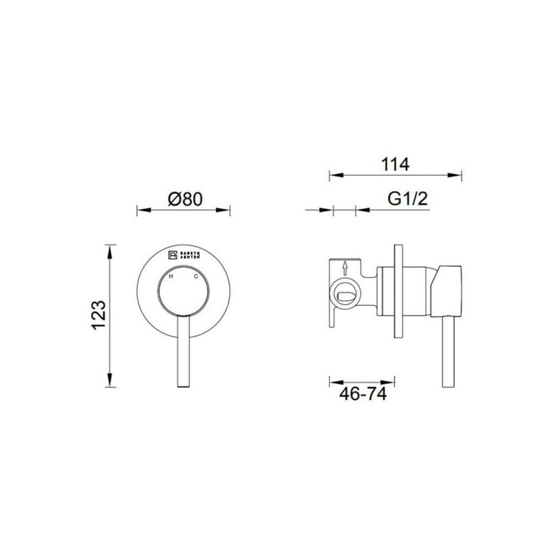 Gareth Ashton Shower Mixer - Stainless Steel