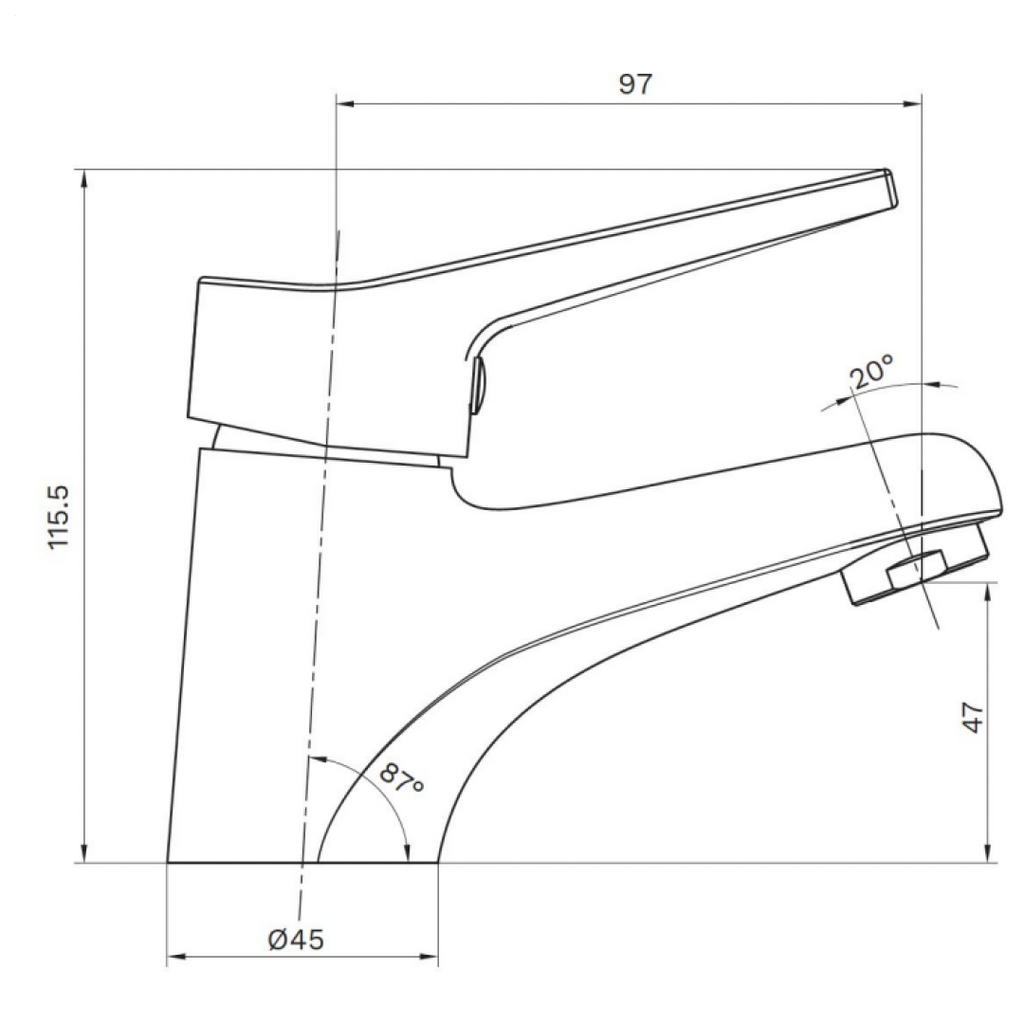 Gentec DZR Brass Mixer w/Yellow & Blue Printed Handle - REB1000