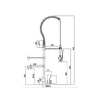 Gentec GPURE JETFLO Pre-Rinse Unit with Pot Filler & Mixer - Stainless Steel - GPJ1200