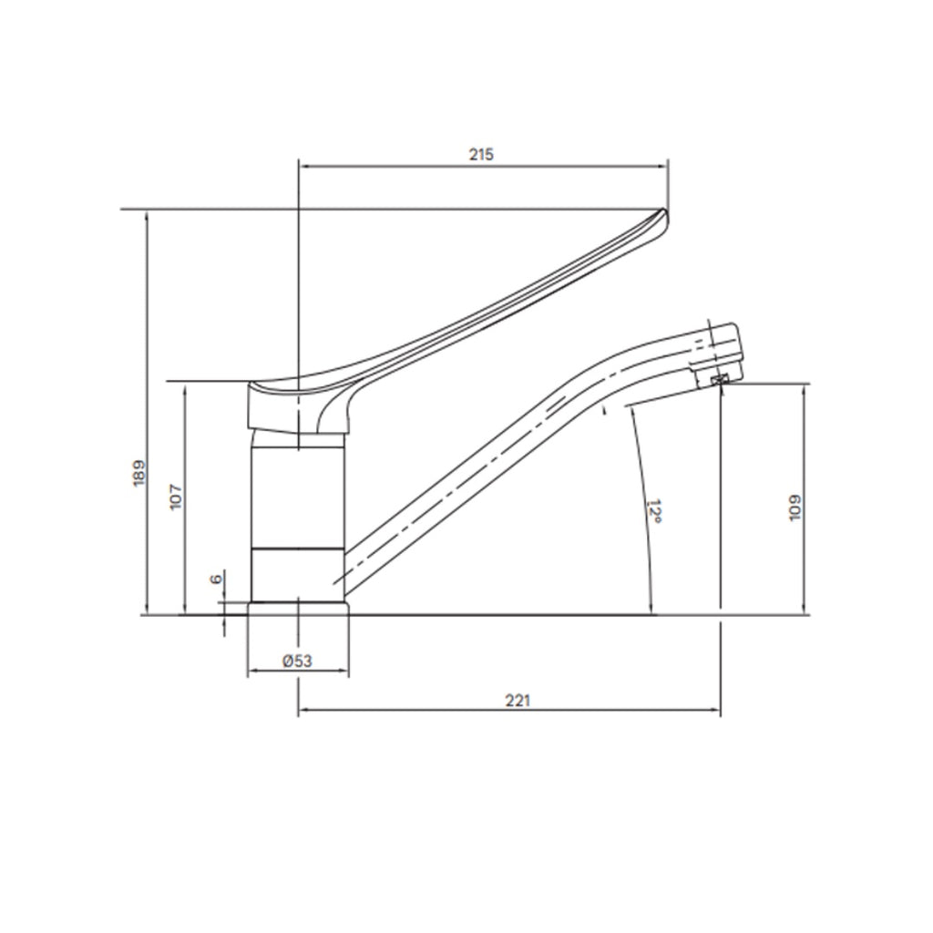 Gentec Low Line Level Sink Mixer with Disability Handle - Lead Free Chrome - NGMLF3500D
