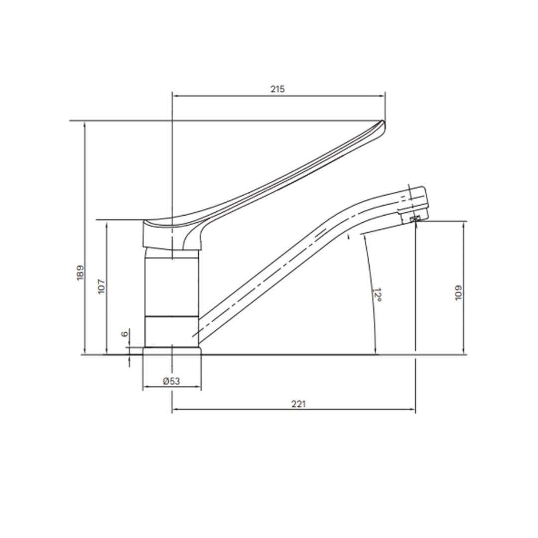 Gentec Low Line Level Sink Mixer with Disability Handle - Lead Free Chrome - NGMLF3500D
