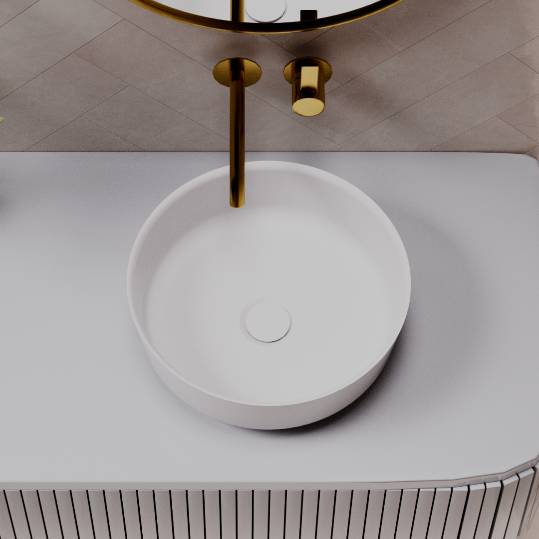Pietra Georgia Above Counter Basin 360 x 130mm - White Matte - PB3021-WM