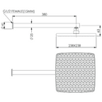 Greens Glide Syntra RainBoost Wall Shower - Brushed Brass - 67300BB